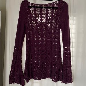 Free People Open-crochet swester.